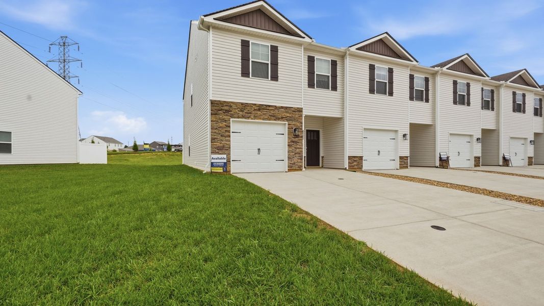 Front exterior of a new home in Fieldcrest Acres Townhomes, Blountville, TN, highlighting curb appeal (Image 2).