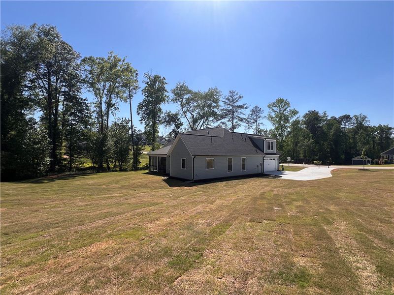 The home features an expansive lot with ample spac