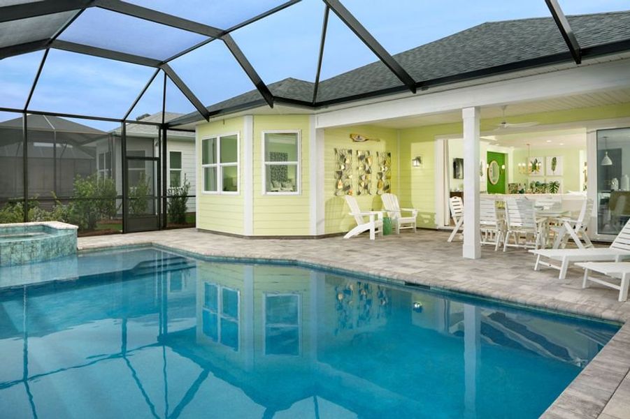 Representative exterior details of a home built from the Breeze Bay by Minto Communities in Latitude Margaritaville Watersound, Panama City Beach (Image 2).