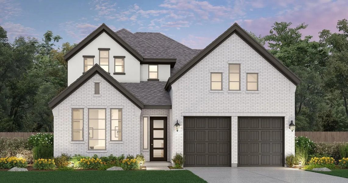 Front exterior of a new home in Marvida, Cypress, TX, highlighting curb appeal (Image 1). Front exterior of a new home in Marvida, Cypress, TX, highlighting curb appeal (Image 1).