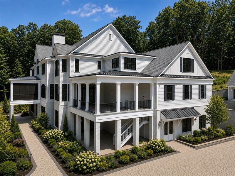 Front exterior of a new home in , Milton, GA, highlighting curb appeal (Image 2). Front exterior of a new home in , Milton, GA, highlighting curb appeal (Image 2).