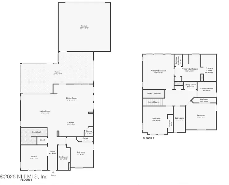 2D floor plan layout of this home in Seven Pines 50' Rear Entry, Jacksonville, FL (Image 5).