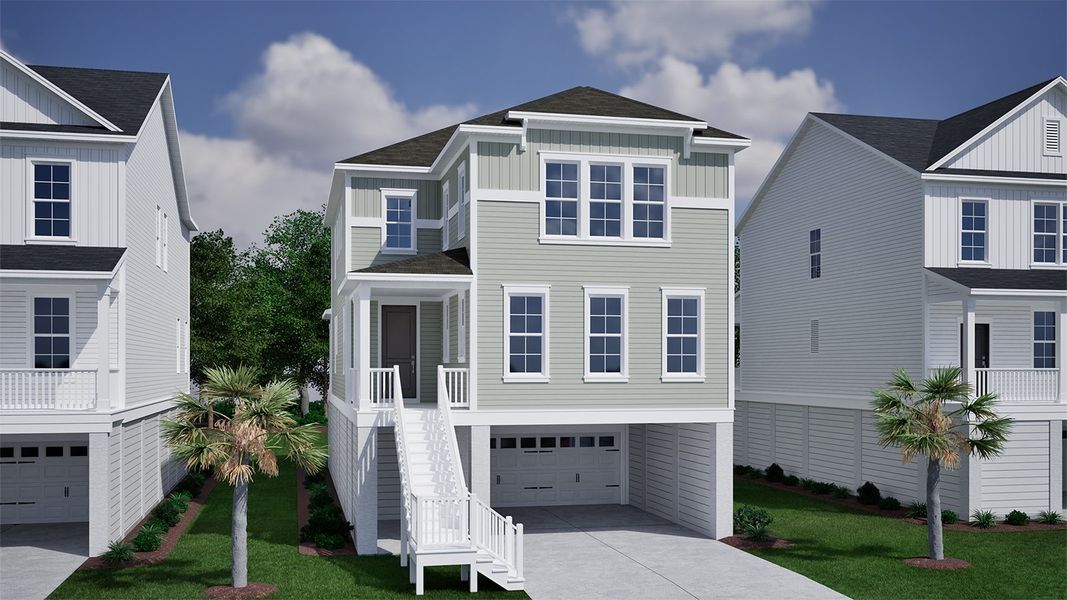 Representative exterior photo of a completed home built from the Harmon - Coastal Collection by Mungo Homes in Long Savanna, Charleston, SC (Image 1). Representative exterior photo of a completed home built from the Harmon - Coastal Collection by Mungo Homes in Long Savanna, Charleston, SC (Image 1).