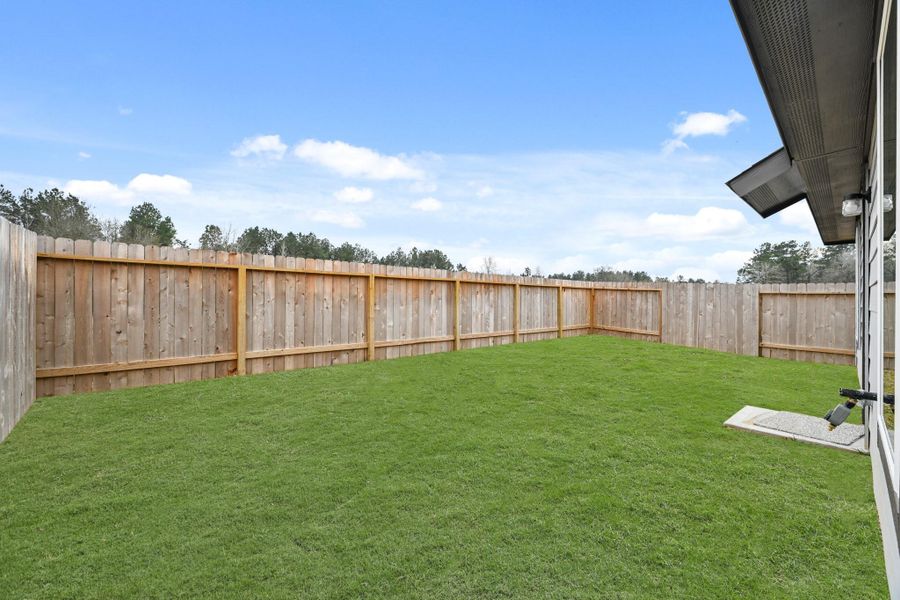 Exterior details and patio area of a home in The Canopies, Splendora (Image 19).