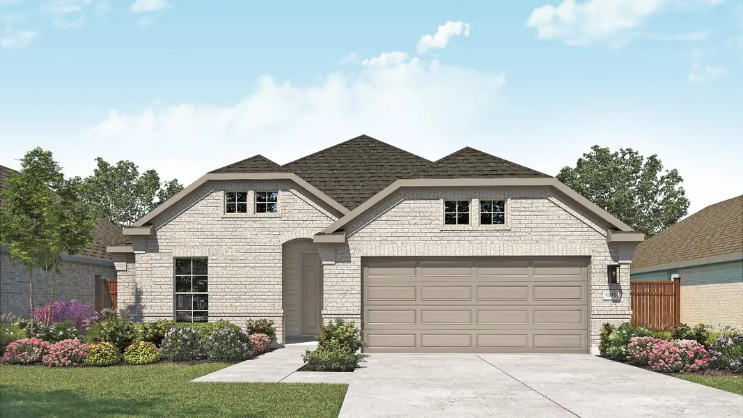 Representative exterior photo of a completed home built from the Palm by DRB Homes in Heritage Mill, Hutto, TX (Image 1). Representative exterior photo of a completed home built from the Palm by DRB Homes in Heritage Mill, Hutto, TX (Image 1).