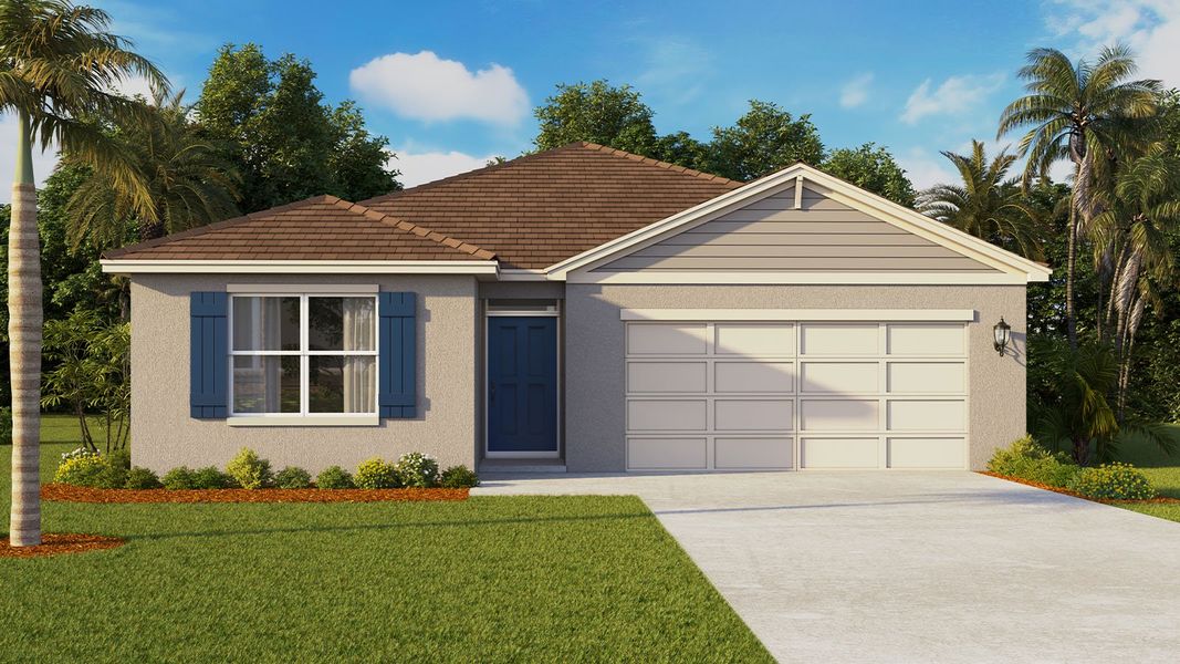 Representative exterior photo of a completed home built from the Lakeside by D.R. Horton in Magnolia Pointe, Umatilla, FL (Image 2). Representative exterior photo of a completed home built from the Lakeside by D.R. Horton in Magnolia Pointe, Umatilla, FL (Image 2).