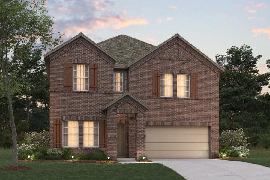 Front exterior of a new home in Forest Park, Princeton, TX, highlighting curb appeal (Image 1).