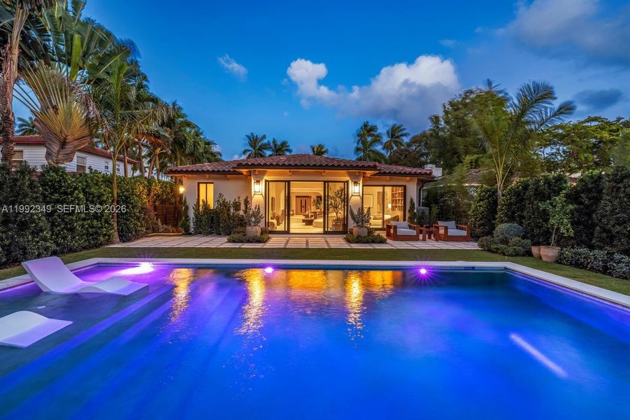 Exterior details and patio area of a home in , Miami Beach (Image 25). Exterior details and patio area of a home in , Miami Beach (Image 25).