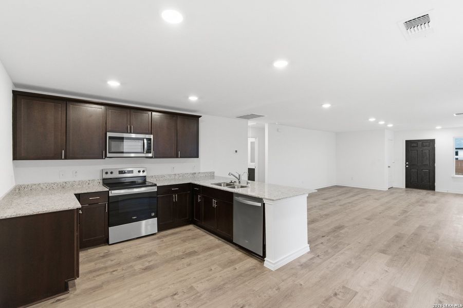 Furnished interior view inside a new home in Vista Real, Converse (Image 10). Furnished interior view inside a new home in Vista Real, Converse (Image 10).