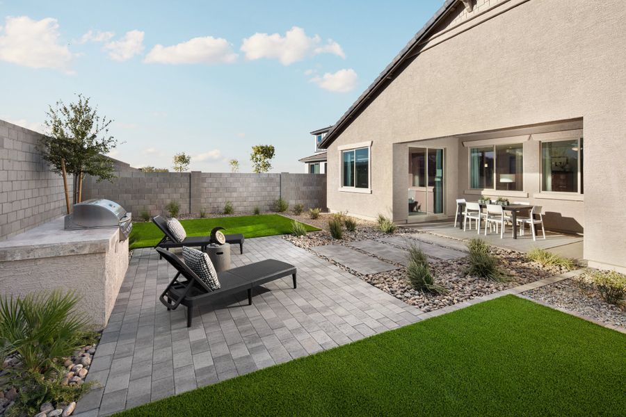 Representative exterior details of a home built from the Savannah by Beazer Homes in Tirreno at IronWing, Litchfield Park (Image 3).