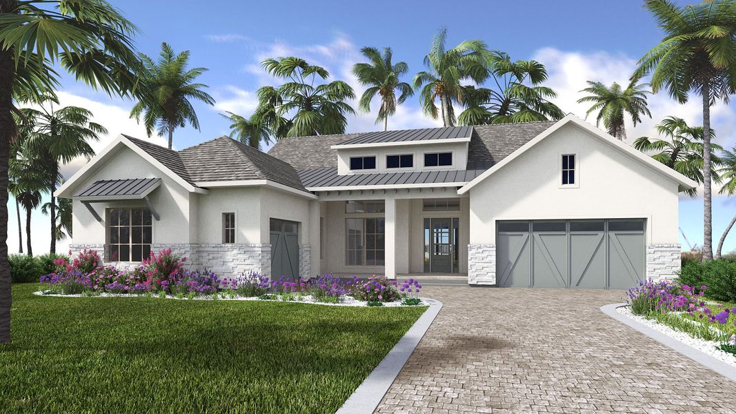 Representative exterior photo of a completed home built from the 2527F by Perry Homes in Southern Hills, Brooksville, FL (Image 2). Representative exterior photo of a completed home built from the 2527F by Perry Homes in Southern Hills, Brooksville, FL (Image 2).