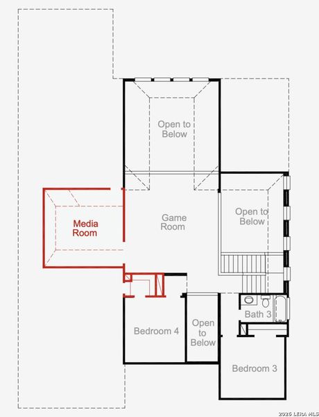 2D floor plan layout of this home in Buffalo Crossing, Cibolo, TX (Image 2). 2D floor plan layout of this home in Buffalo Crossing, Cibolo, TX (Image 2).