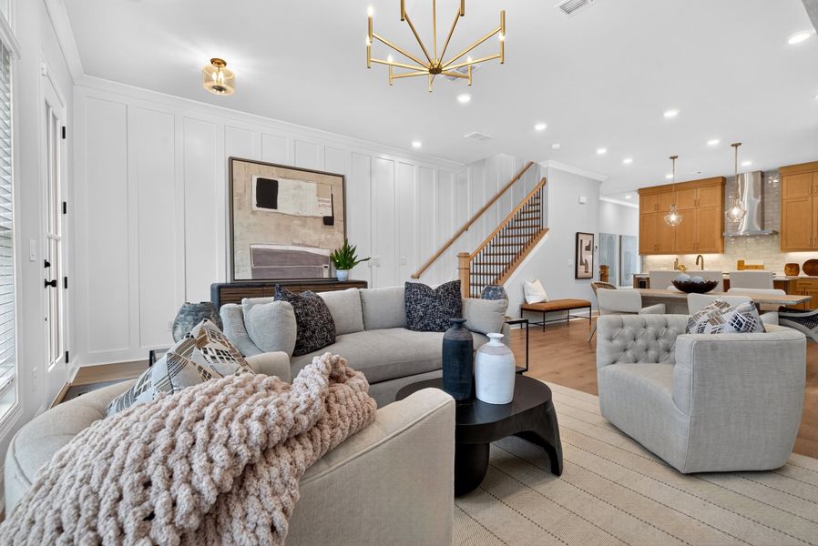 Representative furnished interior of a home built from the The Benton IV by The Providence Group in Ward's Crossing Townhomes, Johns Creek (Image 11).
