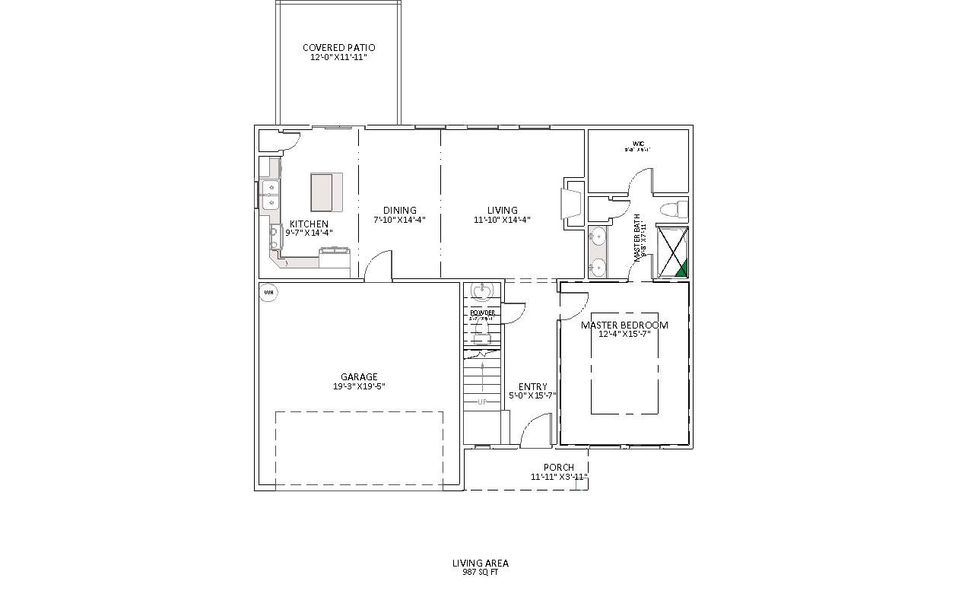 2D floor plan layout for the Sumter by Enchanted Homes in Lonesome Dove, San Antonio, TX (Image 5).