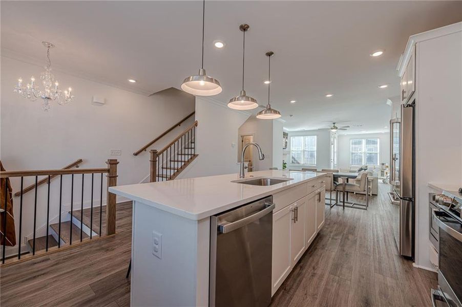 Furnished interior view inside a new home in , Suwanee (Image 9).