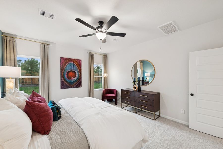 The Princeton II- Primary Suite. Staged model home shown for illustration only; actual features, colors, and upgrades may vary. The Princeton II- Primary Suite. Staged model home shown for illustration only; actual features, colors, and upgrades may vary.