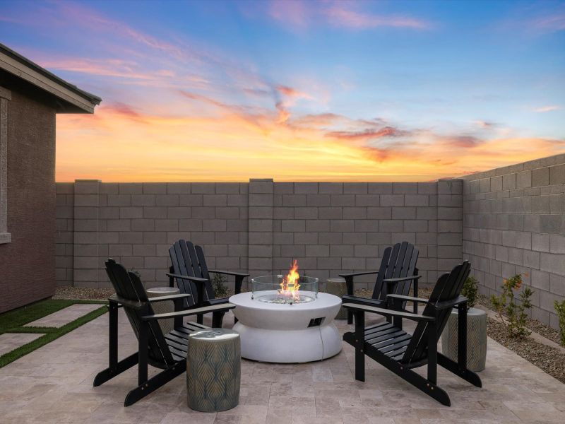 Exterior details and patio area of a home in Abel Ranch Signature Series, Goodyear (Image 19).