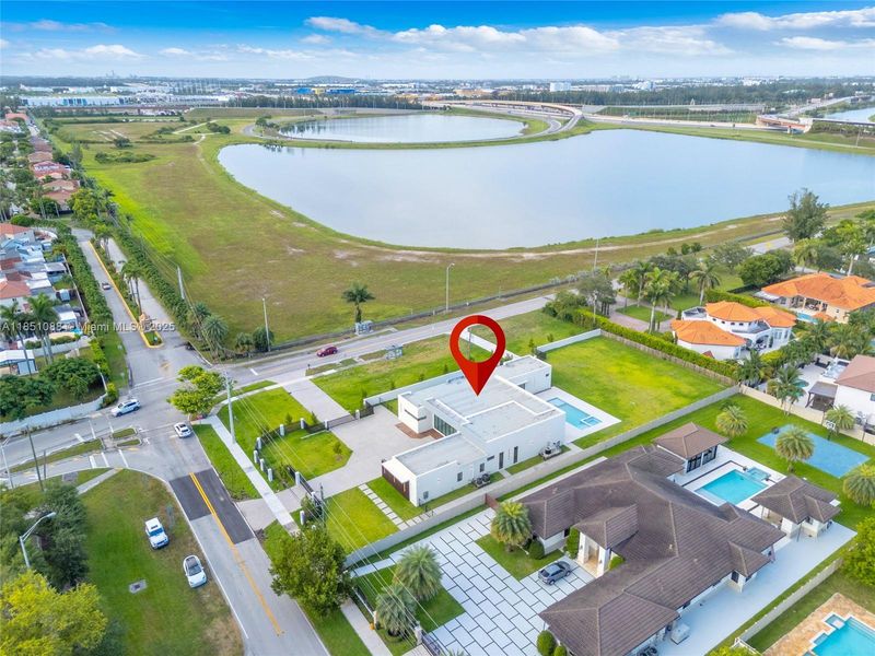 Aerial view of property