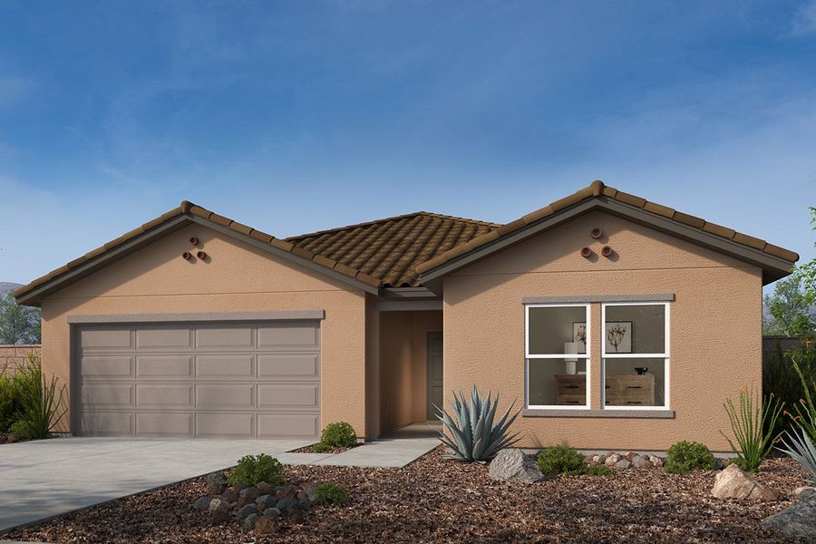 Representative exterior photo of a completed home built from the 2201 by KB Home in Bella Tierra Horizon, Tucson, AZ (Image 5).