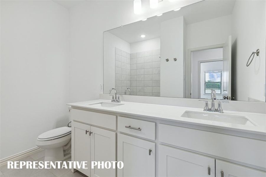 Guests will feel right at home in this beautifully finished guest bath.  REPRESENTATIVE PHOTO