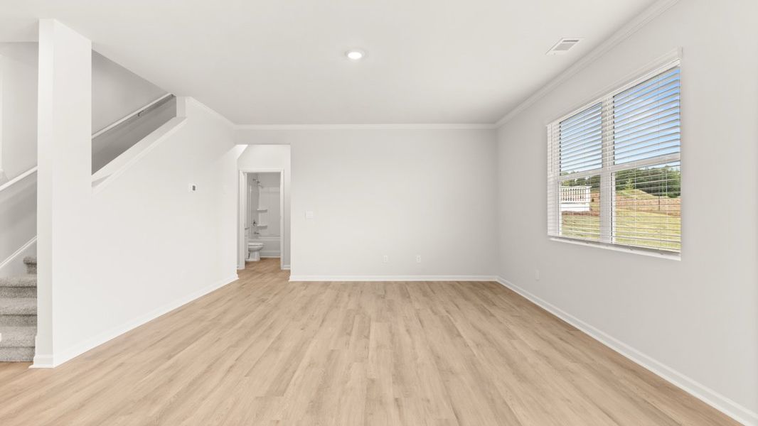 Representative unfurnished interior of a home built from the Hayden by D.R. Horton in Sheffield Highlands, Dallas (Image 13). Representative unfurnished interior of a home built from the Hayden by D.R. Horton in Sheffield Highlands, Dallas (Image 13).