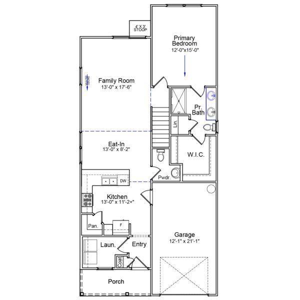 2D floor plan layout of this home in Tucker Ridge, Pendleton, SC (Image 1).