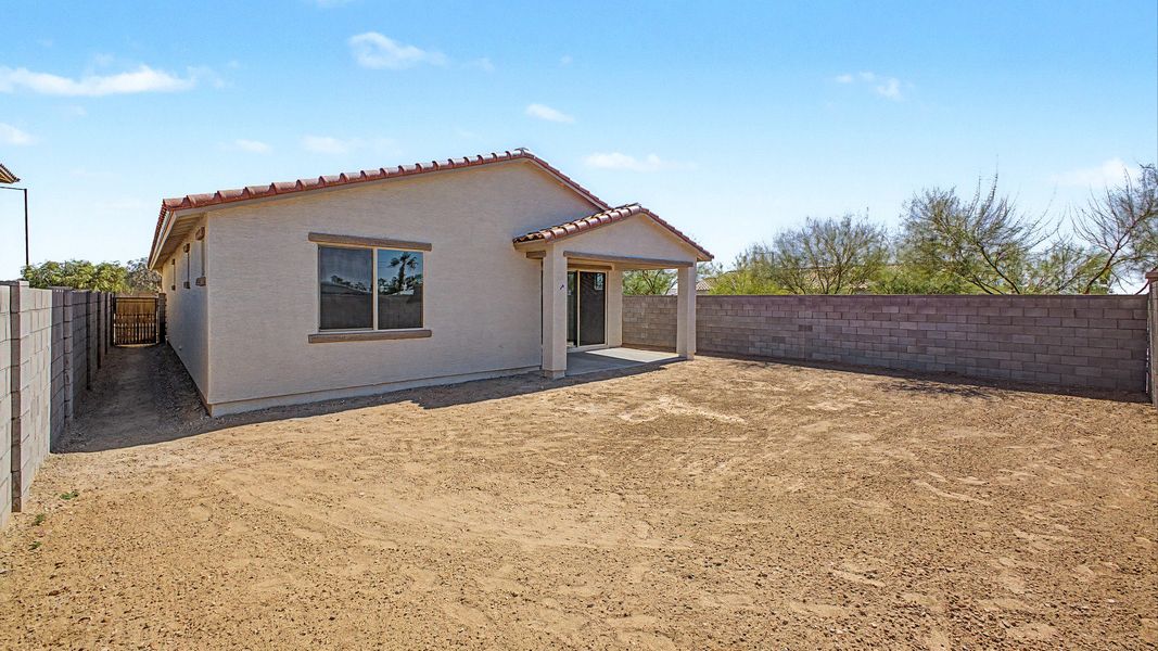 Exterior details and patio area of a home in Castillo at Anderson Parc, Buckeye (Image 21).