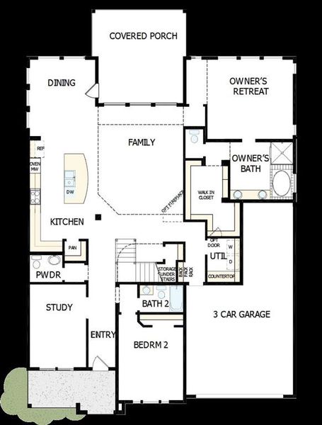2D floor plan layout of this home in The Ridge at Northlake, Northlake, TX (Image 2).