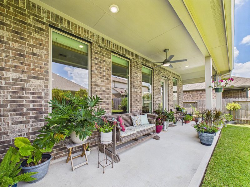 Plenty of space on this back covered patio!