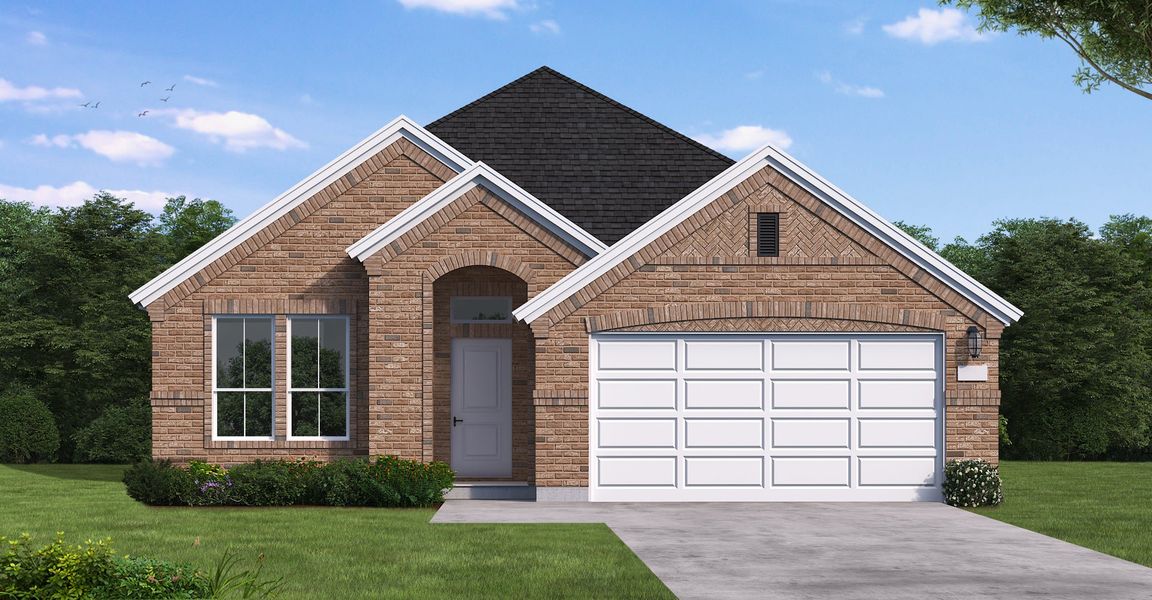 Front exterior of a new home in Meadow Vista, Anna, TX, highlighting curb appeal (Image 1). Front exterior of a new home in Meadow Vista, Anna, TX, highlighting curb appeal (Image 1).