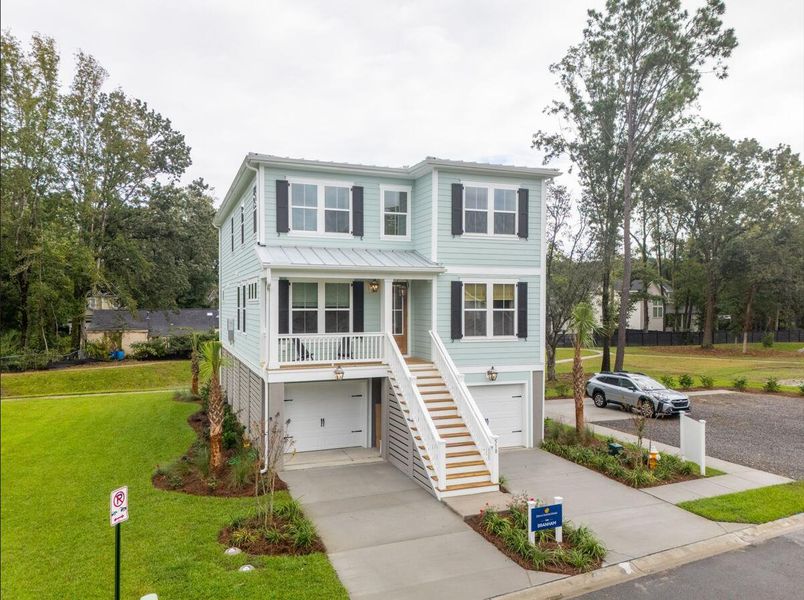 Front exterior of a new home in Central Park, James Island, SC, highlighting curb appeal (Image 2). Front exterior of a new home in Central Park, James Island, SC, highlighting curb appeal (Image 2).