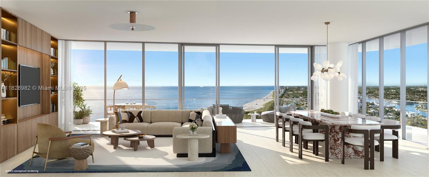 Furnished interior view inside a new home in , Pompano Beach (Image 12).