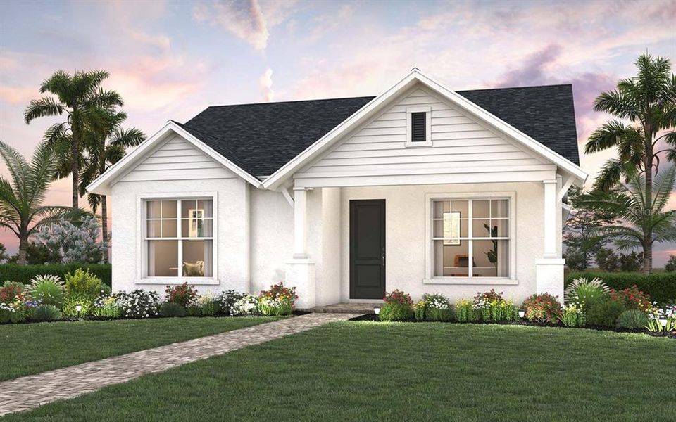 Front exterior of a new home in SeaFlower – Bungalow Homes, Bradenton, FL, highlighting curb appeal (Image 2).