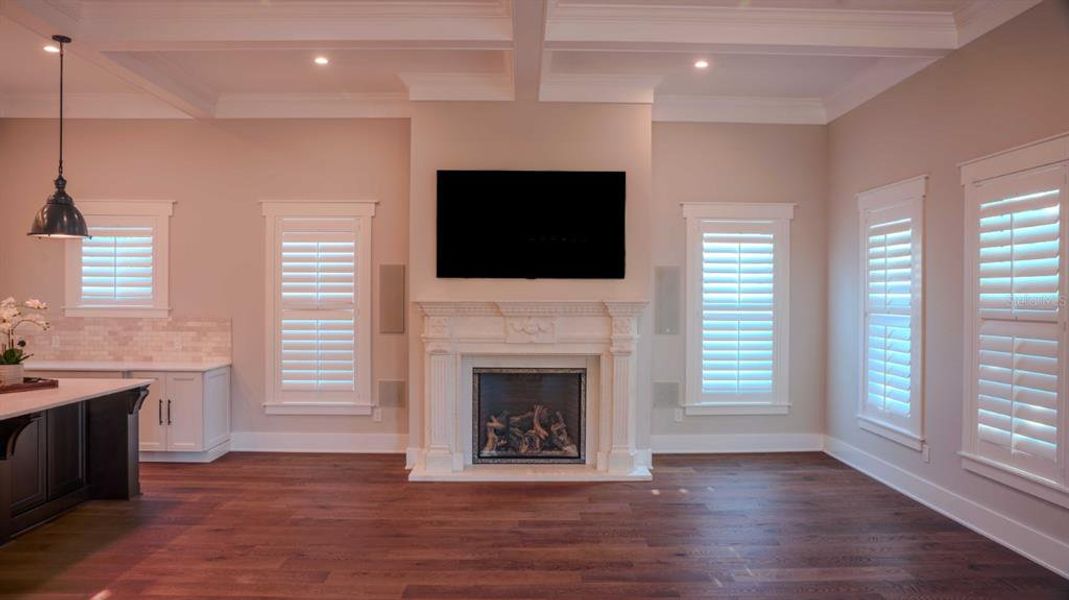 Marble firplace with hydralic moving TV