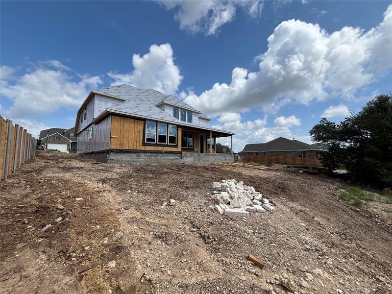 In-progress construction of a new home in Provence 70s, Austin, TX (Image 25). In-progress construction of a new home in Provence 70s, Austin, TX (Image 25).