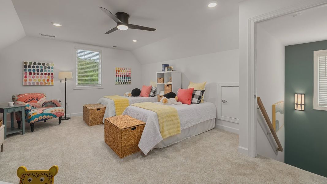 Representative furnished interior of a home built from the Rockaway by Epcon Communities in The Courtyards at Oak Grove, Durham (Image 29).