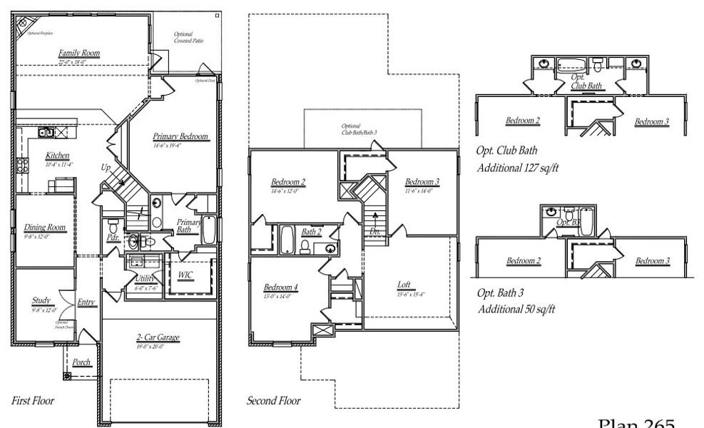 2D floor plan layout of this home in Morton Creek Ranch, Katy, TX (Image 4).