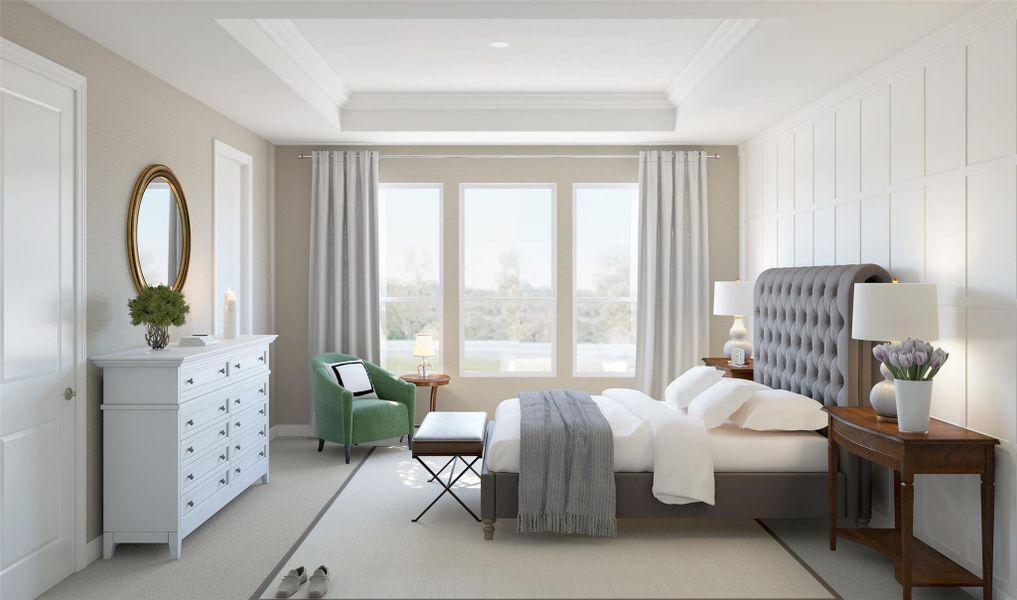 Secluded primary suite (*Artist rendering used for illustration purposes only.)