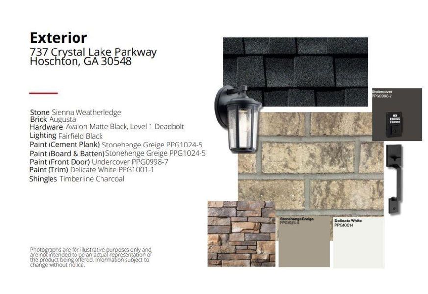 Sample of building materials used in homes in Twin Lakes, Hoschton (Image 4).