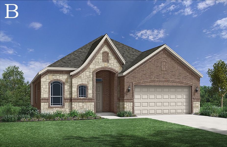 Representative exterior photo of a completed home built from the Austin by Windsor Homes in Walton Ridge, Corinth, TX (Image 2). Representative exterior photo of a completed home built from the Austin by Windsor Homes in Walton Ridge, Corinth, TX (Image 2).
