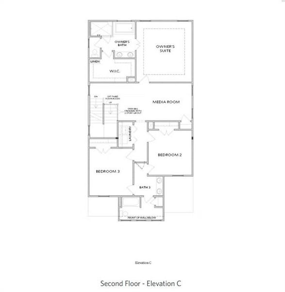 2D floor plan layout of this home in Palisades Single Family, Cumming, GA (Image 5).