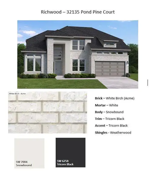 Sample of building materials used in homes in The Meadows at Imperial Oaks, Spring (Image 4).