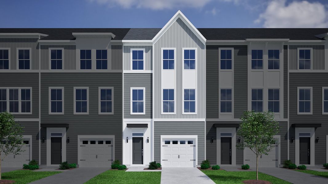 Representative exterior photo of a completed home built from the Corabell 3-Story 1-Car Garage - Vanguard Collection by Mungo Homes in Vista at Cane Bay, Summerville, SC (Image 11).