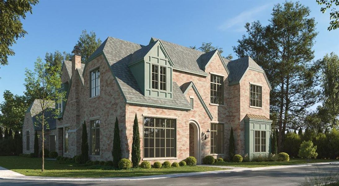 Front exterior of a new home in , Southlake, TX, highlighting curb appeal (Image 1). Front exterior of a new home in , Southlake, TX, highlighting curb appeal (Image 1).