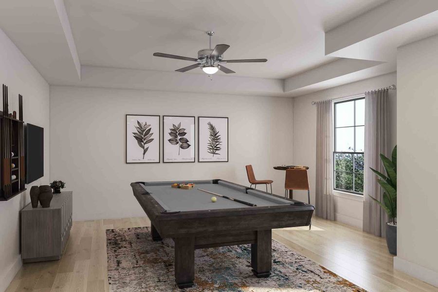 Furnished interior view inside a new home in Woodson’s Reserve 80′, Spring (Image 15).