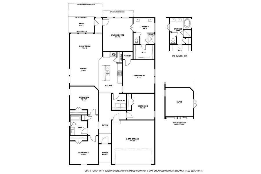 2D floor plan layout for the Harpeth by Brightland Homes in McClure Farms, Columbia, TN (Image 3).