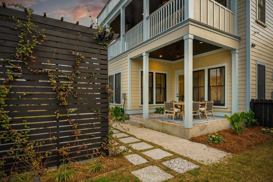 Exterior details and patio area of a home in , Charleston (Image 39).