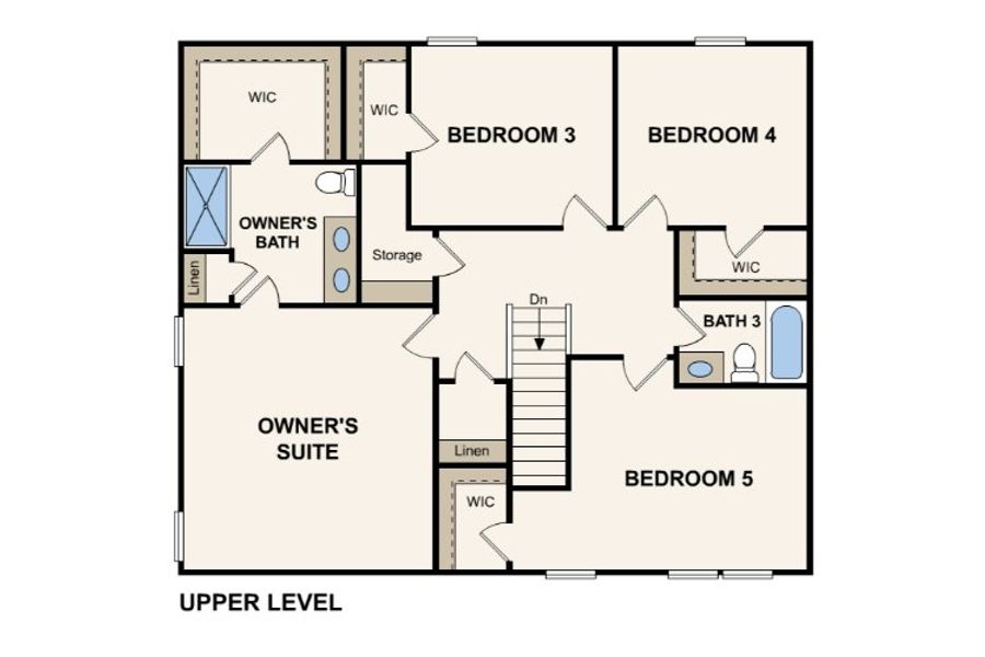 2D floor plan layout for the Gardner by Century Communities in Newport Creek, Brookshire, TX (Image 3).
