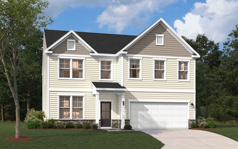 Representative exterior photo of a completed home built from the The Kershaw by Stanley Martin Homes in Riverside Ridge, Lawrenceville, GA (Image 63).