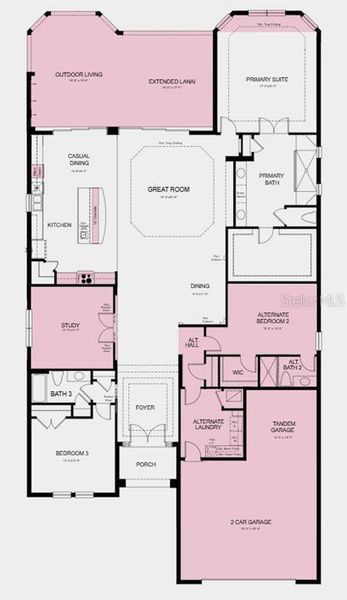 2D floor plan layout of this home in Esplanade at Wiregrass Ranch, Wesley Chapel, FL (Image 3). 2D floor plan layout of this home in Esplanade at Wiregrass Ranch, Wesley Chapel, FL (Image 3).